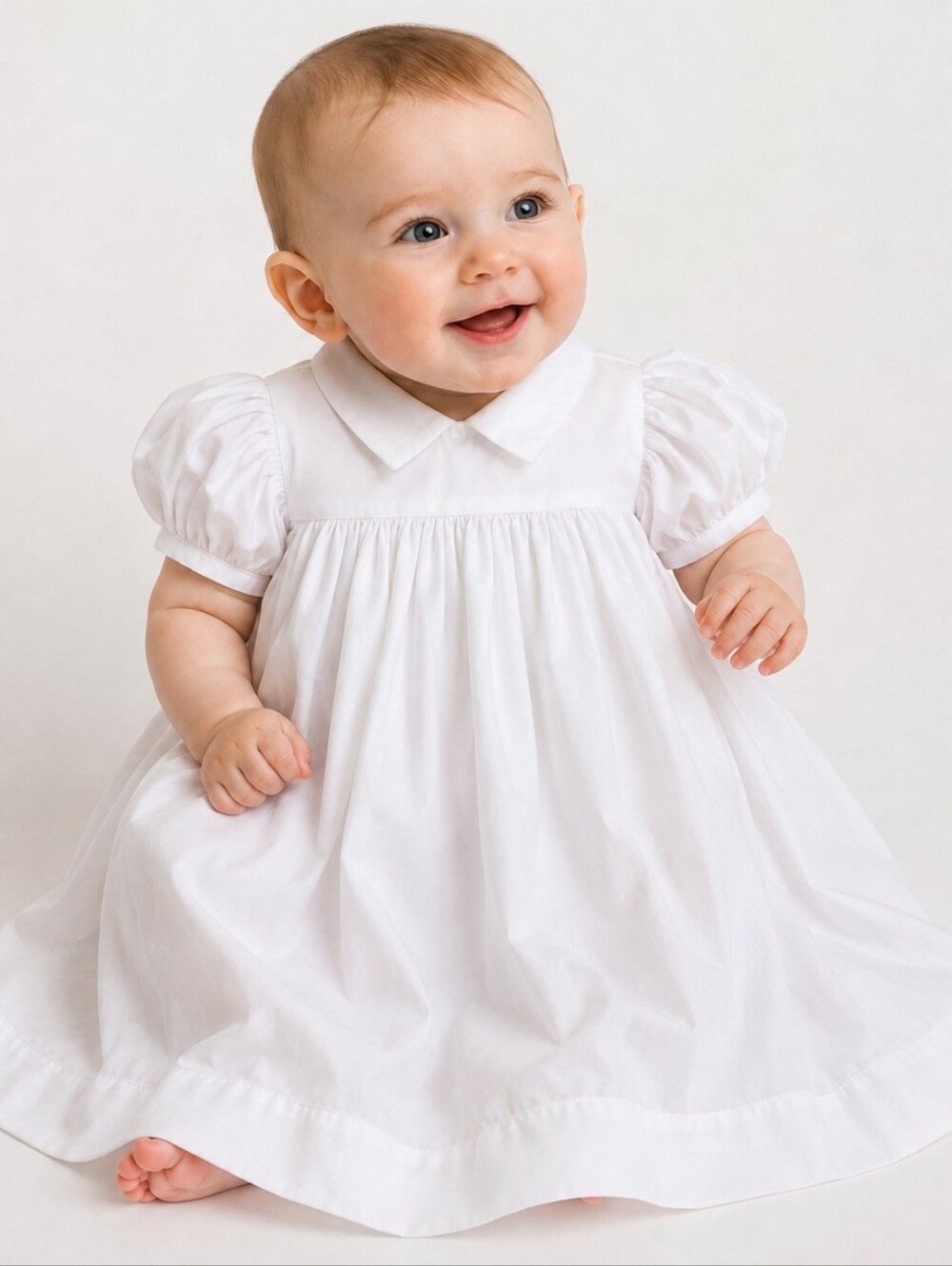 Vintage 50s 60s Handmade Christening Gown Bonnet Cotton Pintuck Heirloom 6M